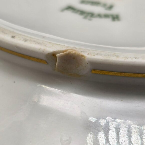 Haviland France Limoges Vegetable Dish White Gold Porcelain Vintage CM2112 - Picture 5 of 10